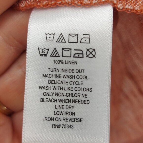 Rachel Zoe Linen Cropped Button Front Blouse Size Small with Wooden Buttons - Picture 5 of 6